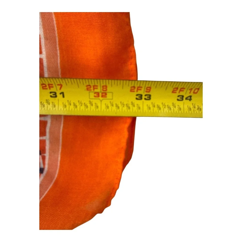 Colorblock Geometric Square Scarf Orange Neon Border Retro Maximalist Boho OS